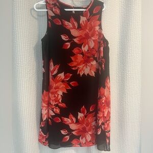 Jessica Howard Red and Black Floral Dress